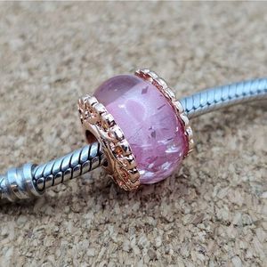 3/$30 🖤 ROSE GOLD AND PINK MURANO CHARM BEAD FOR PANDORA